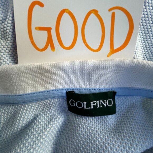 Golfino Womens Light Blue 3/4 Sleeve Gold Polo Shirt Size Medium US 10 Sporty - Picture 3 of 8